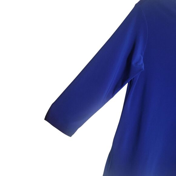 Simpli Made in Canada 3/4 Sleeve Stretch Top Women's Size 6 Royal Blue Basic - Picture 4 of 11